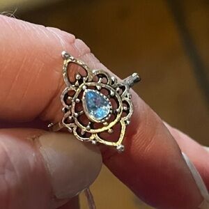 Elegant Silver and Blue Women's Ring